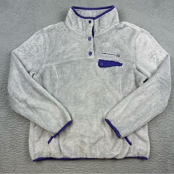 Free Country Sweater Womens Large Plush Sherpa Snap Pullover Faux Fur Comfort - Picture 2 of 13